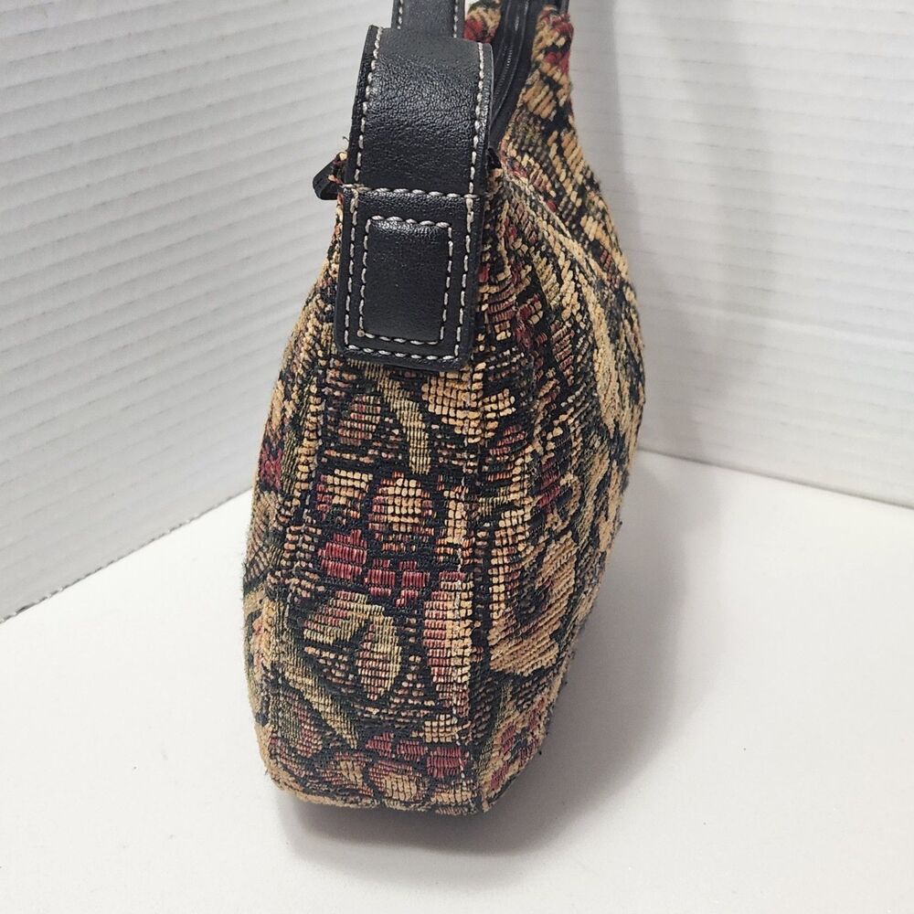 VTG Fossil Tapestry Carpet Hobo Bag Grandmacore Boho Cottagecore 90s Great 75088 - Picture 10 of 16